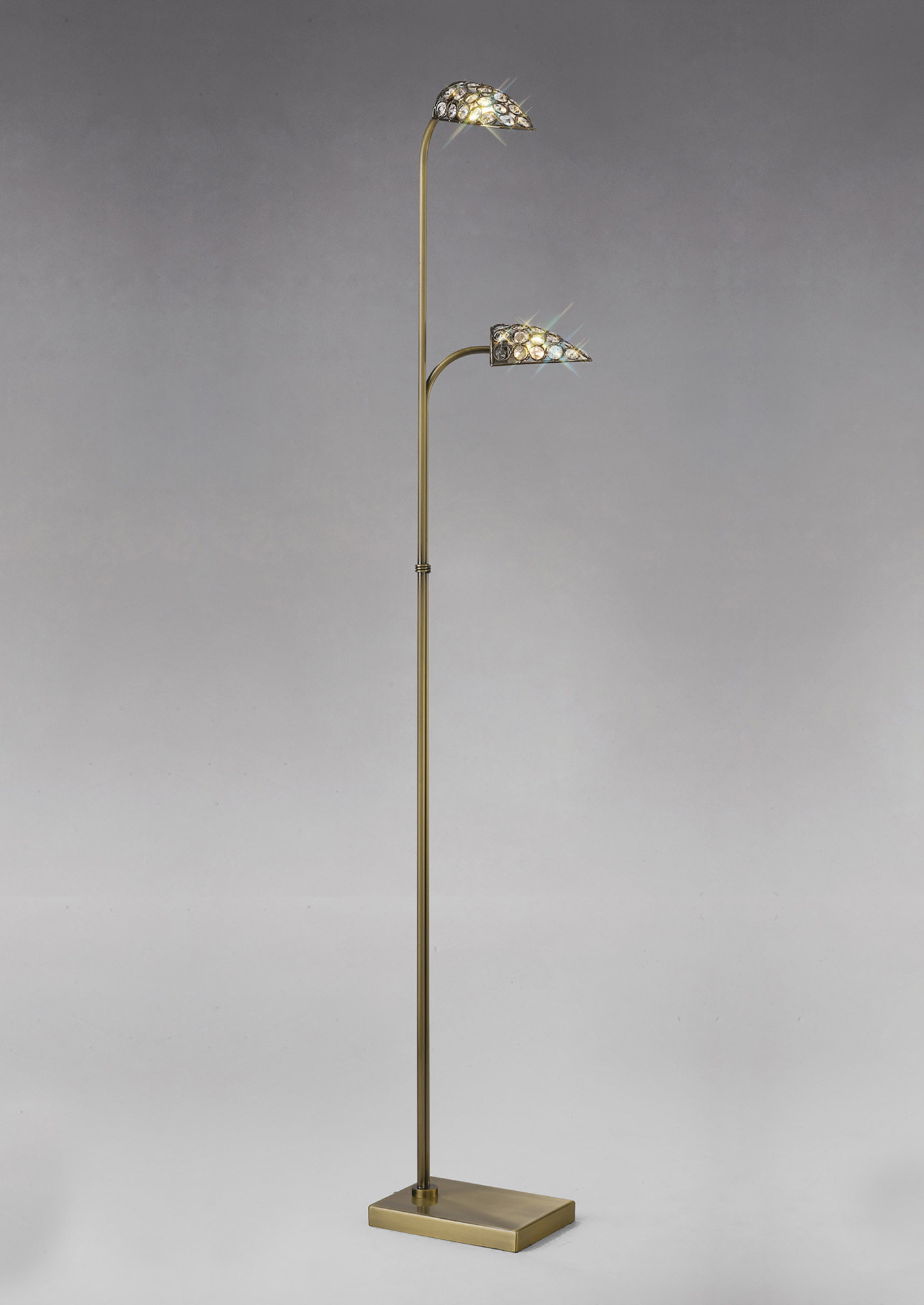 IL20704  Ashton 136cm Crystal Floor Lamp 2 Light